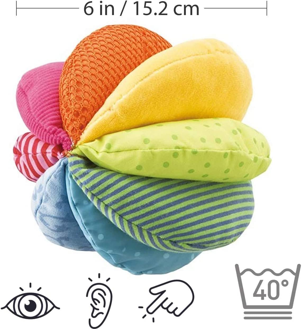 Colorful Rainbow Fabric Ball: Sensory Fun for Babies