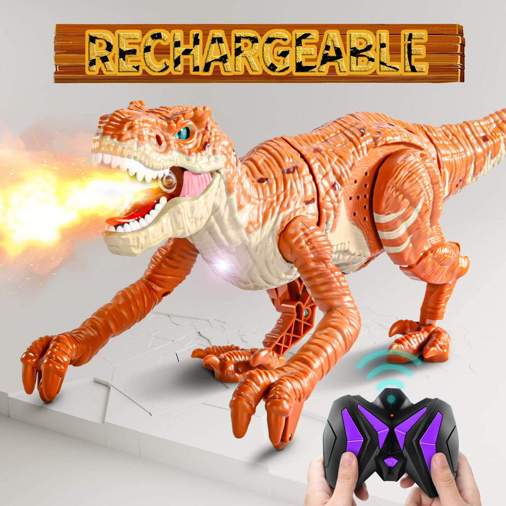 Dino-Rific RC T-Rex Toy: Roaring, Walking, Mist-Spraying Fun for Kids