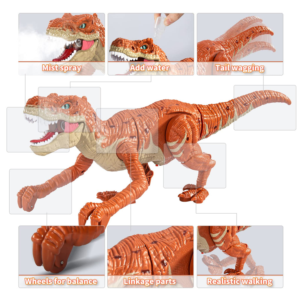 Dino-Rific RC T-Rex Toy: Roaring, Walking, Mist-Spraying Fun for Kids