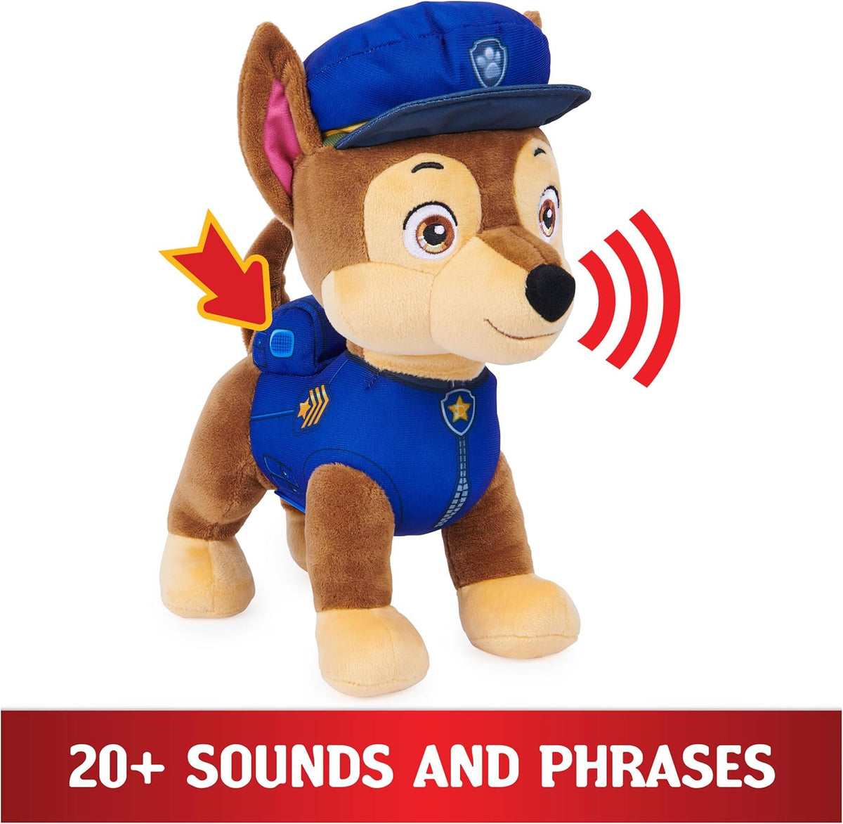 Bilingual Paw Patrol Talking Chase Interactive Plush Including Music, Sounds, and Fun for Kids