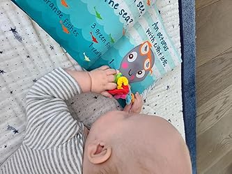 The Ocean Adventure Crinkle Baby Sensory Play Book with Teether Ring