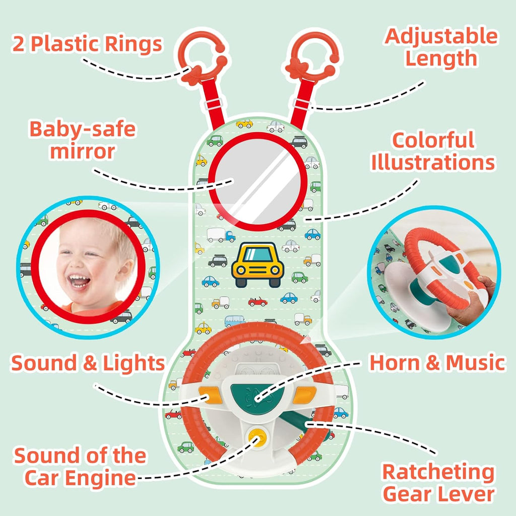 Little Driver Baby Car Seat Toy with Music & Mirror 6–12 Months
