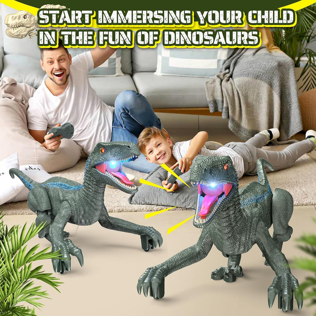 Roar Into Adventure Remote Control Dinosaur Robot Toy with Lights and Sounds