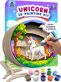 Create Your Own Magical Unicorn 3D Painting Kit for Kids Ages 6+ Wooden Arts and Crafts DIY Unicorn Decor Set