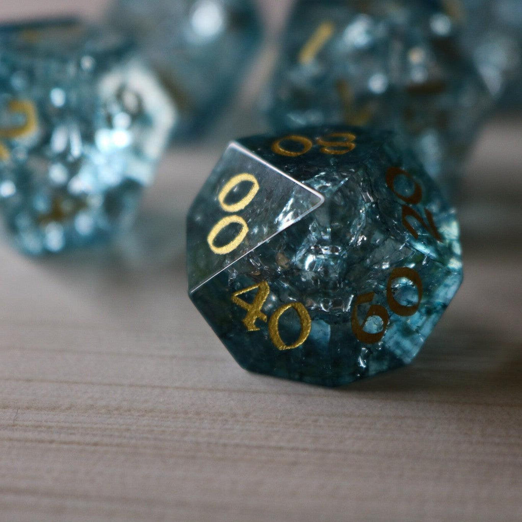 Blue Ocean Forge Fire Glass DND Dice Set