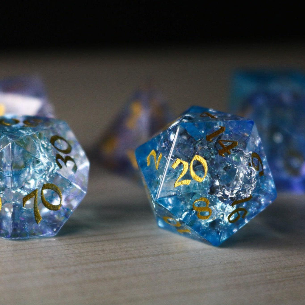 Blue Wing Forge Fire Glass DND Dice Set