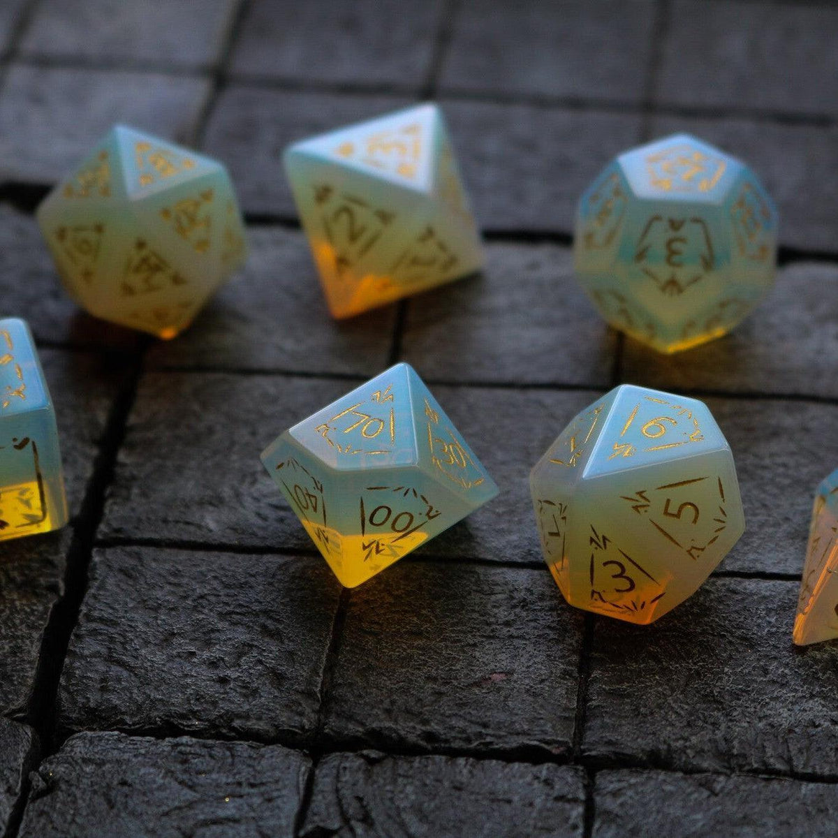 Dragon Shield Opalite Gemstone DND Dice Set