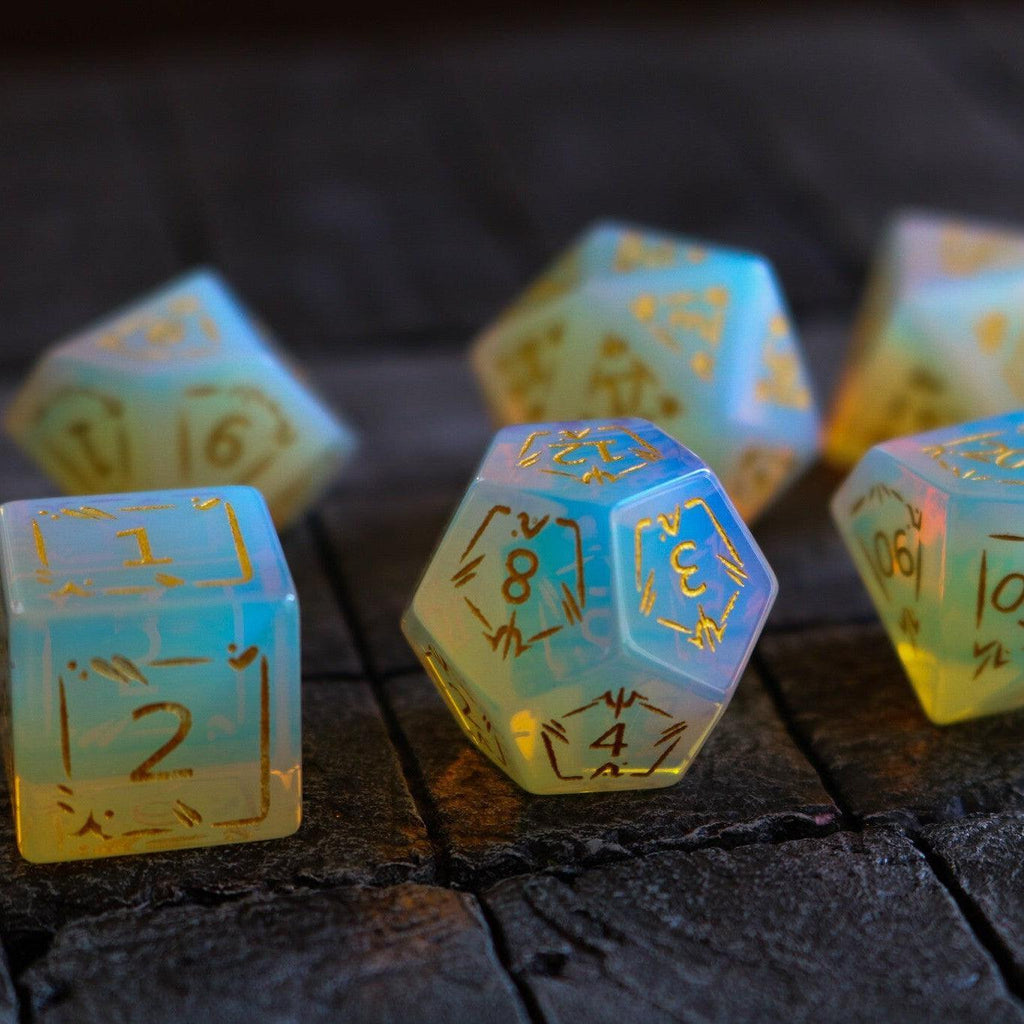 Dragon Shield Opalite Gemstone DND Dice Set