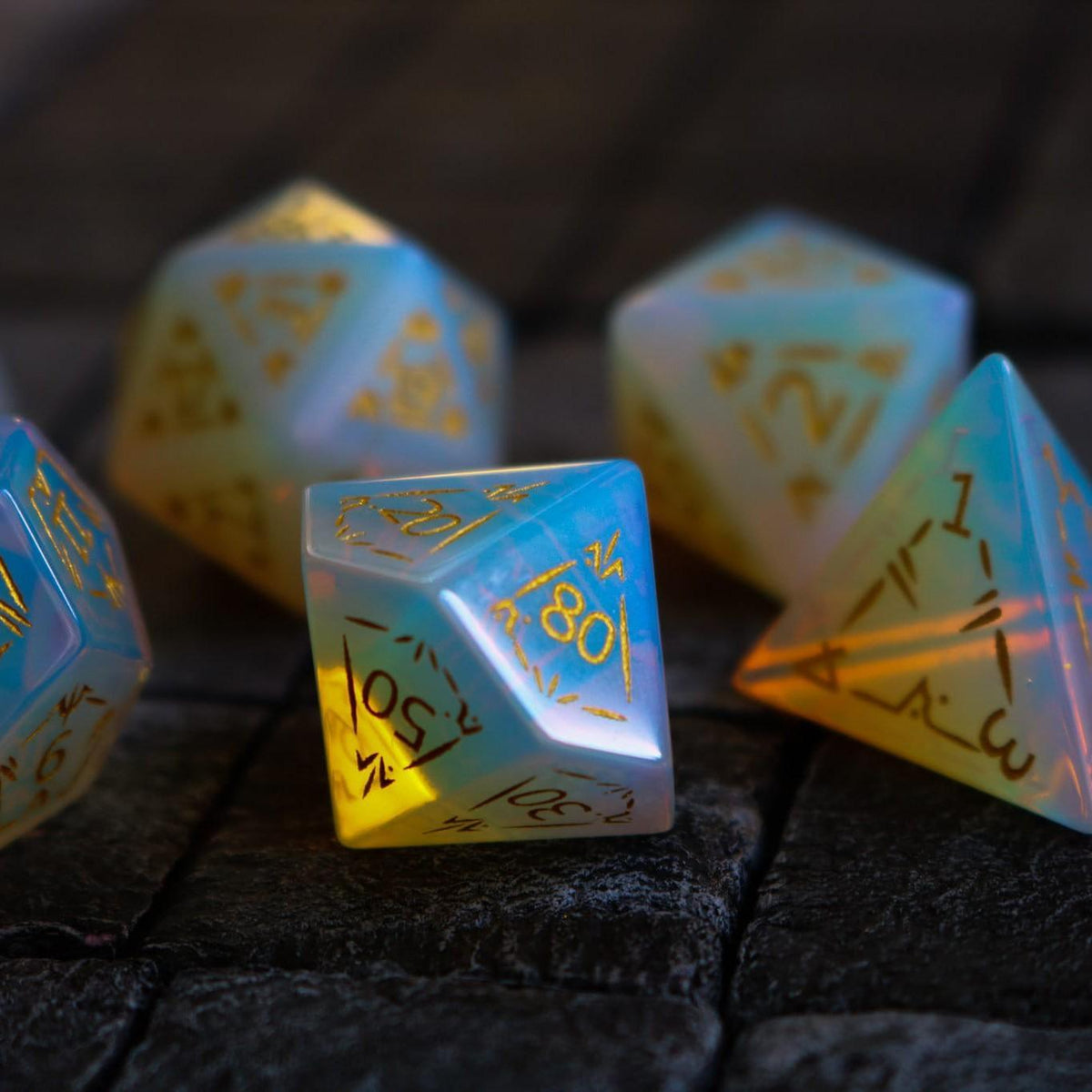 Dragon Shield Opalite Gemstone DND Dice Set
