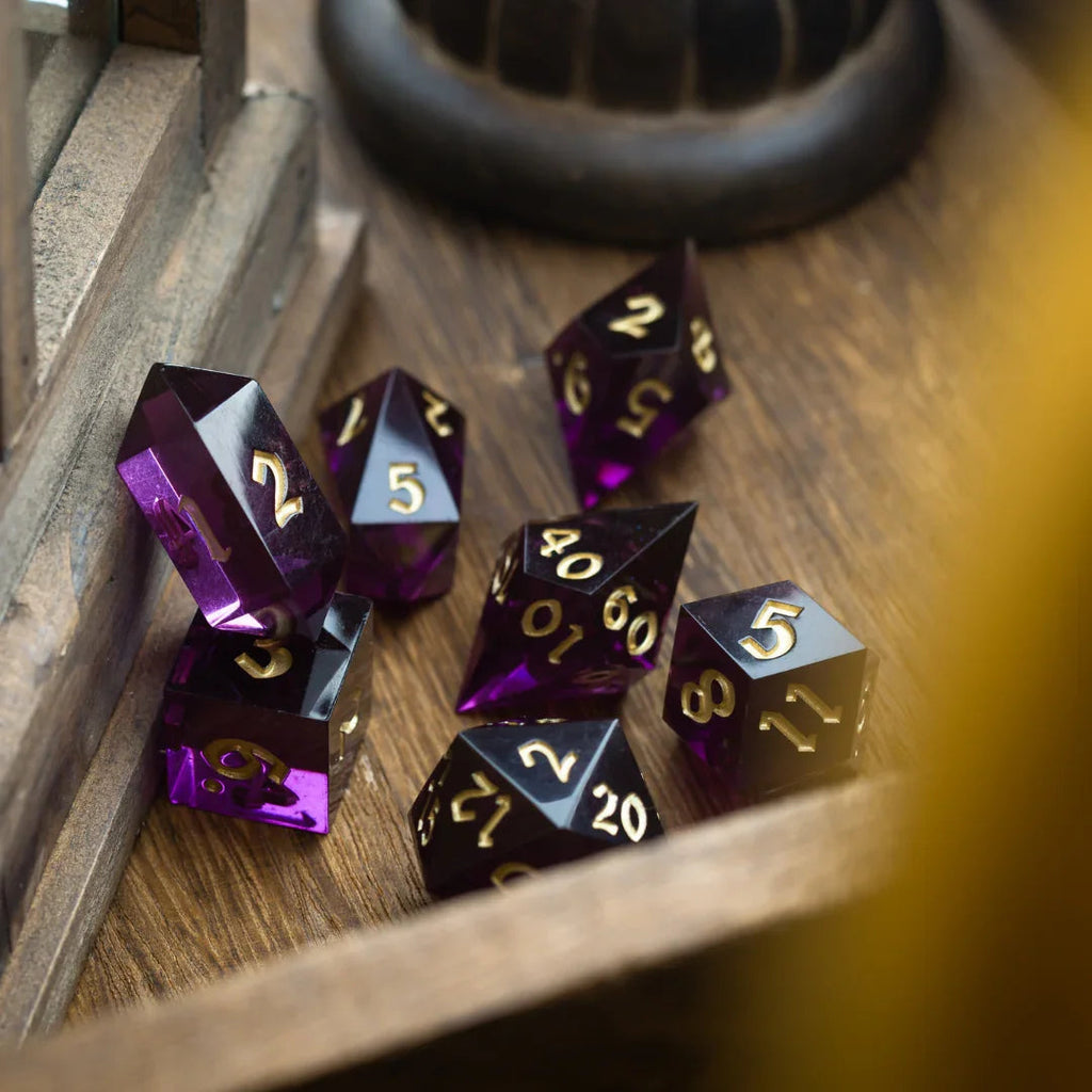 Mystic Violet Resin DND Dice Set