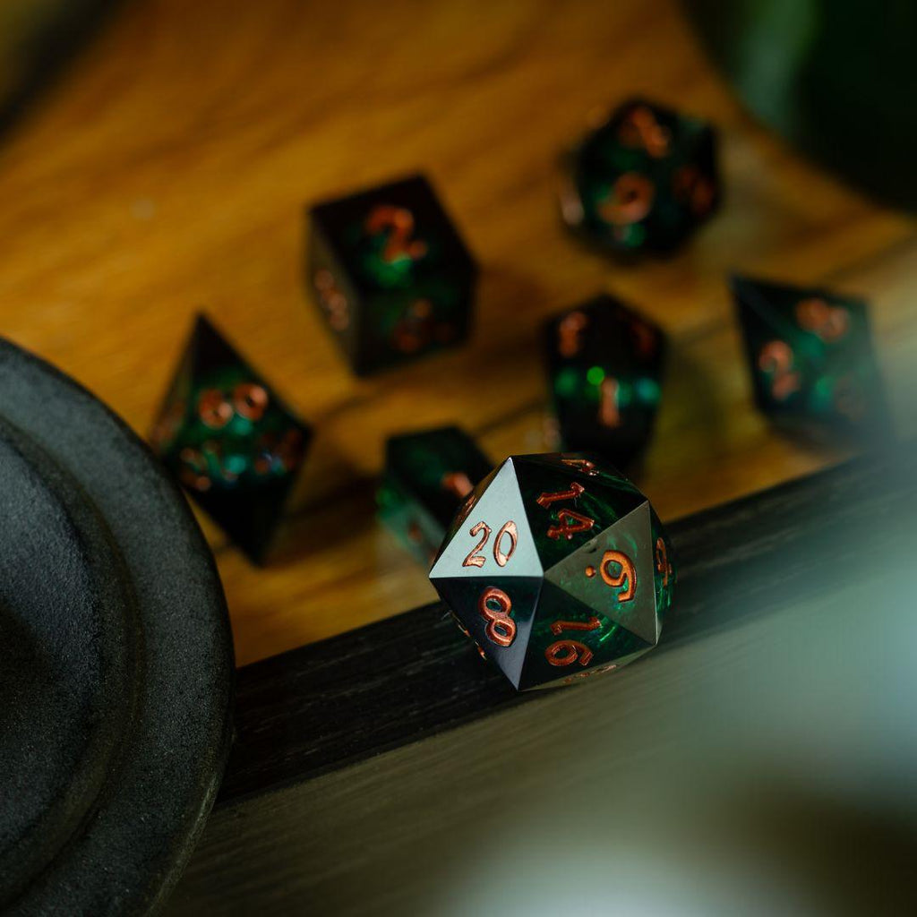 Witchwood Heart Liquid Core DND Dice Set